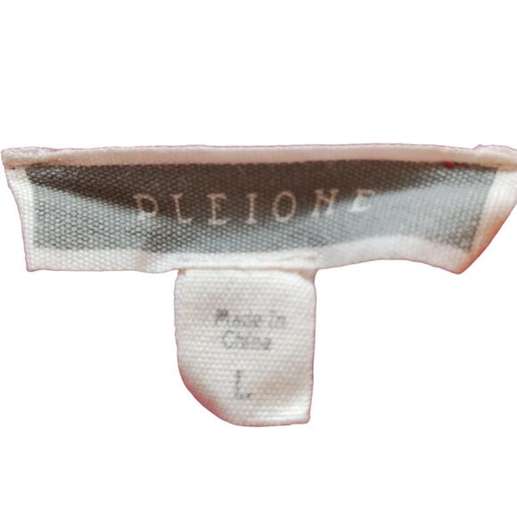 Pleione Women's red Long Sleeve V-Neck Pocket Poly Tunic Blouse Size L - Picture 7 of 10